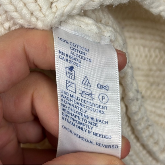 Tommy Hilfiger Vintage Hand Knit 90’s Cotton Logo Chunky Cowl Neck Sweater Large - Picture 6 of 10